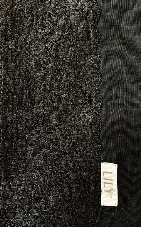 طرحة بوال  ياباني مع دانتيل~ Japanese Voile Lace Scarf 21