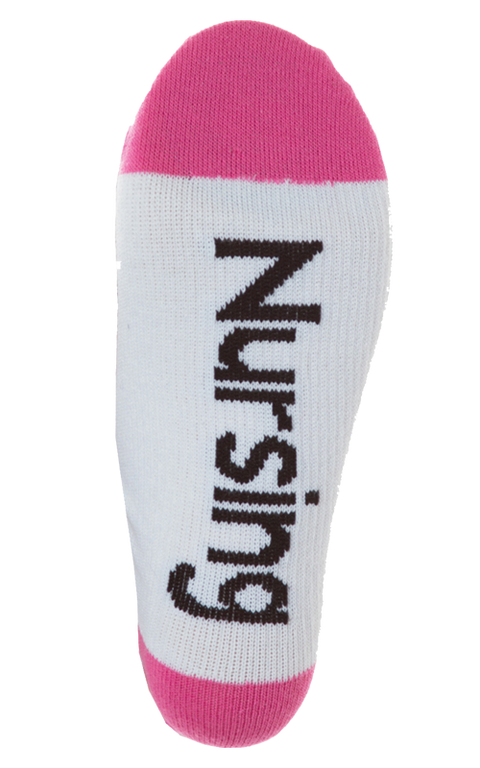 جوارب آي هارت نيرسينغ~I HEART NURSING COMPRESSION SOC PINK WHITE LOVE NURSING 1SZ