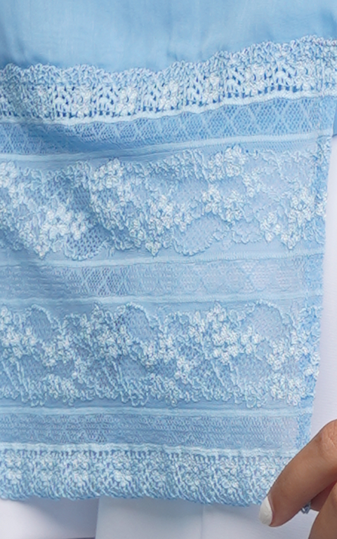 طرحة بوال  ياباني مع دانتيل~ Japanese Voile Lace Scarf 13