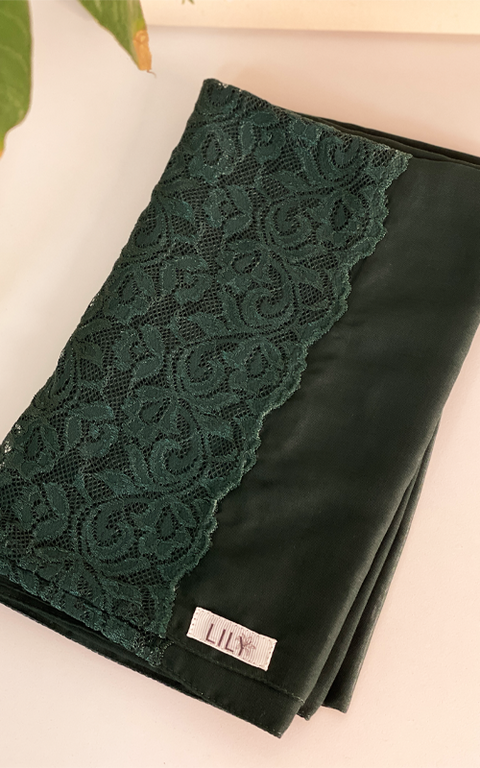 طرحة بوال  ياباني مع دانتيل~ Japanese Voile Lace Scarf 18