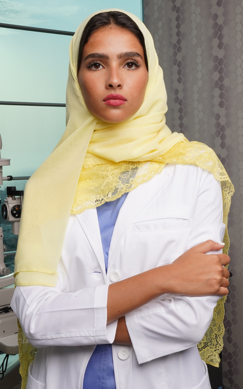 طرحة بوال  ياباني مع دانتيل~ Japanese Voile Lace Scarf 15