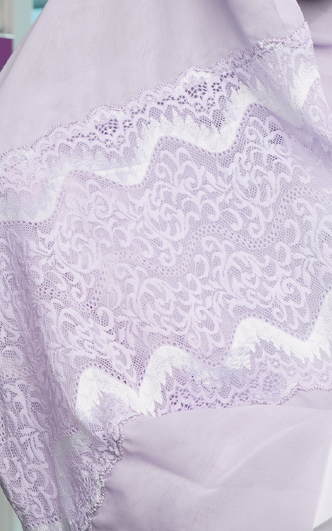 طرحة بوال  ياباني مع دانتيل~ Japanese Voile Lace Scarf 19