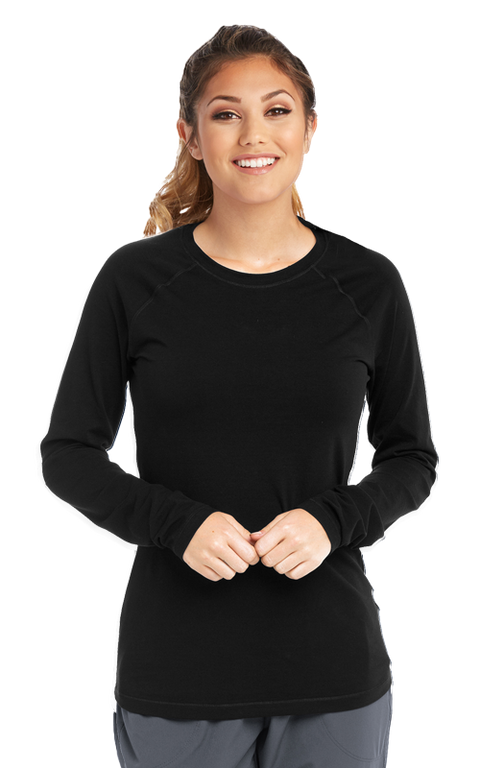 ترو تي شيرت قطني بأكمام طويلة~True Tee Long Raglan Sleeve Solid Underscrub T-Shirt