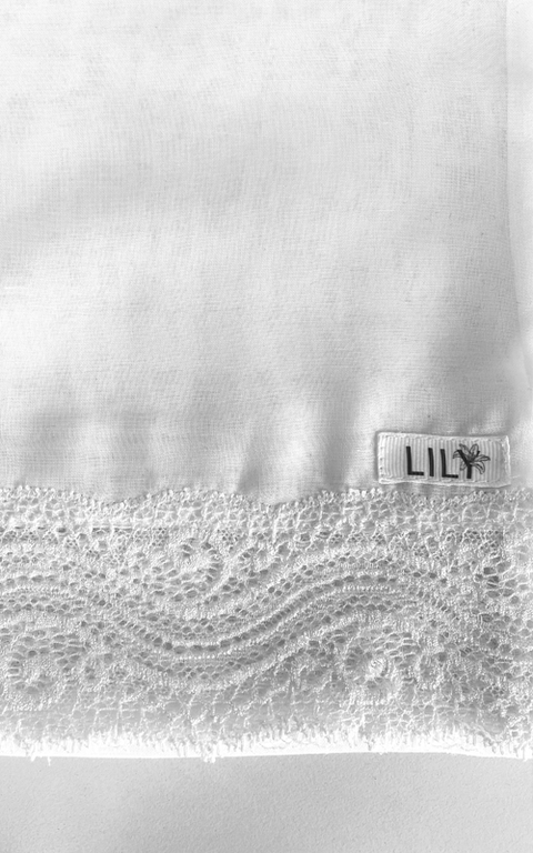طرحة بوال  ياباني مع دانتيل~ Japanese Voile Lace Scarf 20